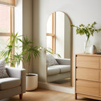 Dovelina Miroir mural à poser, miroir de sol, miroir en arc de cercle, miroir pleine longueur