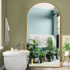 Dovelina Miroir mural à poser, miroir de sol, miroir en arc de cercle, miroir pleine longueur