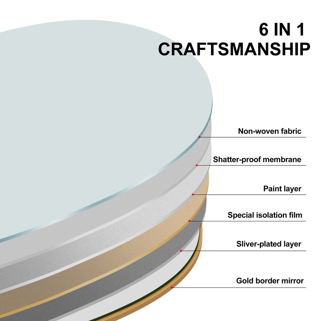 Grand miroir de sol en bois avec arche, miroir mural