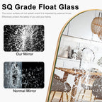 Grand miroir de sol en bois avec arche, miroir mural