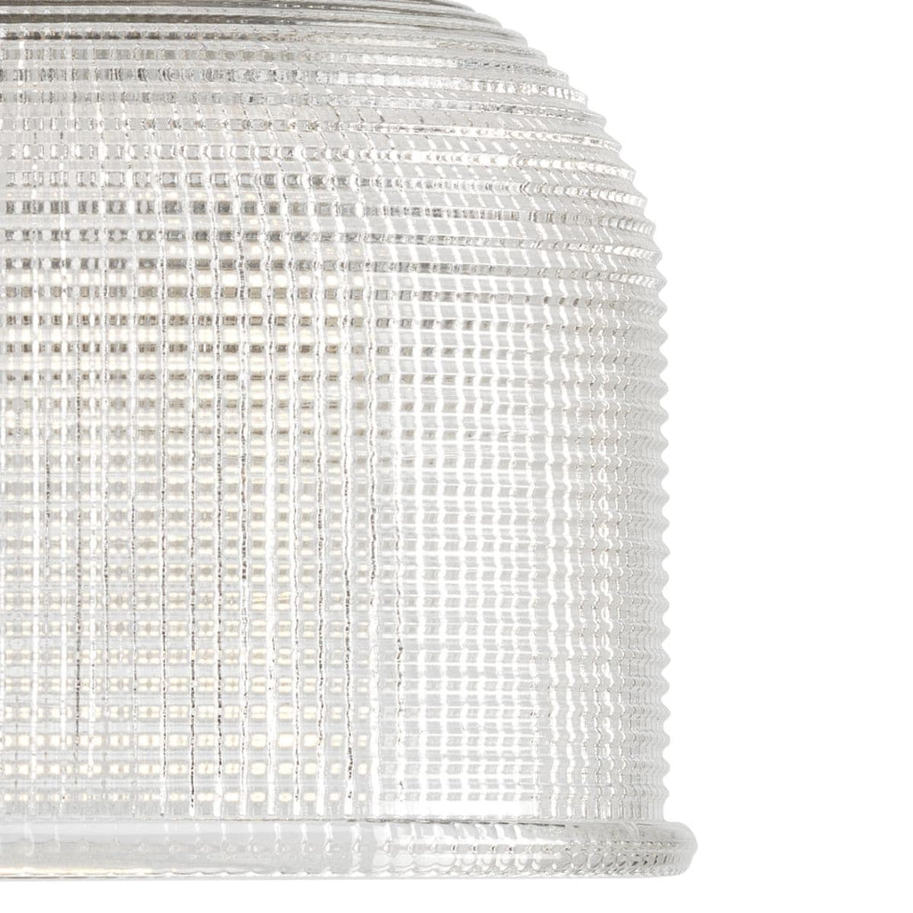 Applique murale de salle de bain Archie Collection à trois lumières, chrome poli, verre prismatique double transparent, style côtier - 8,75 x 26,25 x 7,25