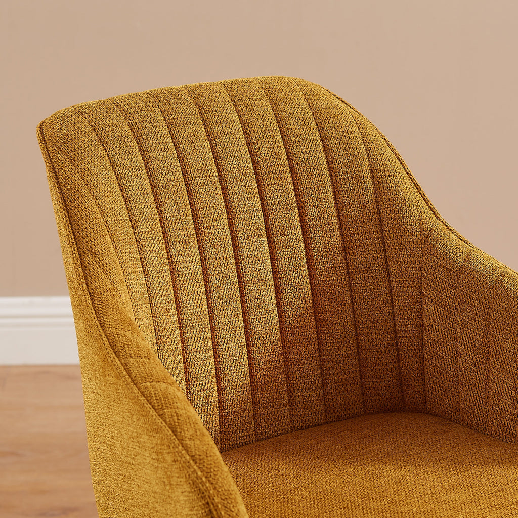 Fauteuil pivotant à accoudoirs pour bureau ou salon, style moderne, avec pieds en bois, Art Leon.