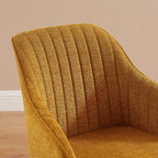 Fauteuil pivotant à accoudoirs pour bureau ou salon, style moderne, avec pieds en bois, Art Leon.