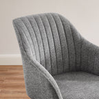 Fauteuil pivotant à accoudoirs pour bureau ou salon, style moderne, avec pieds en bois, Art Leon.