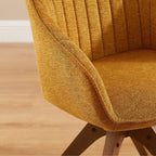 Fauteuil pivotant à accoudoirs pour bureau ou salon, style moderne, avec pieds en bois, Art Leon.