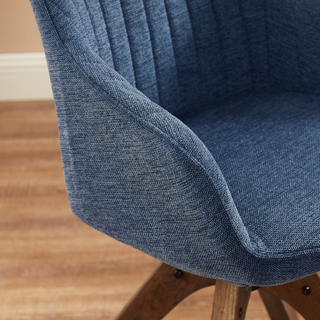 Fauteuil pivotant à accoudoirs pour bureau ou salon, style moderne, avec pieds en bois, Art Leon.