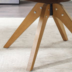 Fauteuil pivotant à accoudoirs pour bureau ou salon, style moderne, avec pieds en bois, Art Leon.