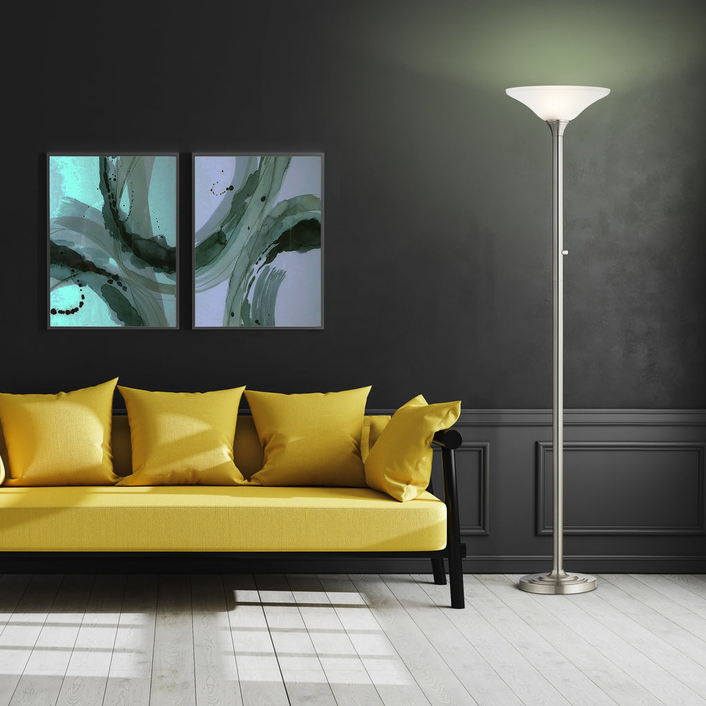 Artiva USA Lampe Torchiere LED 71 avec abat-jours en verre martelé - 71