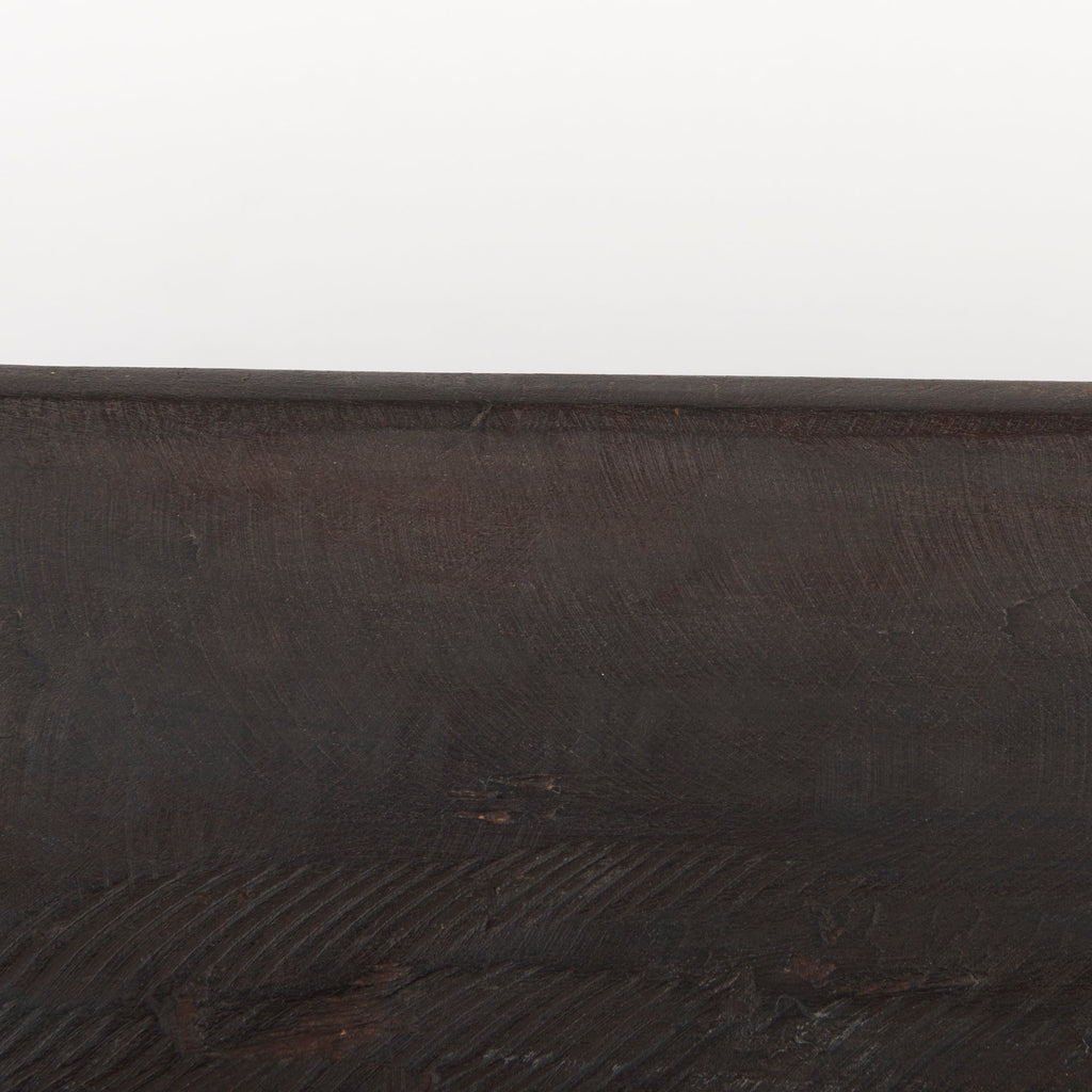 Bol rectangulaire extra large en bois recyclé noir-brun Athena - 26,0L x 10,0l x 7,0H