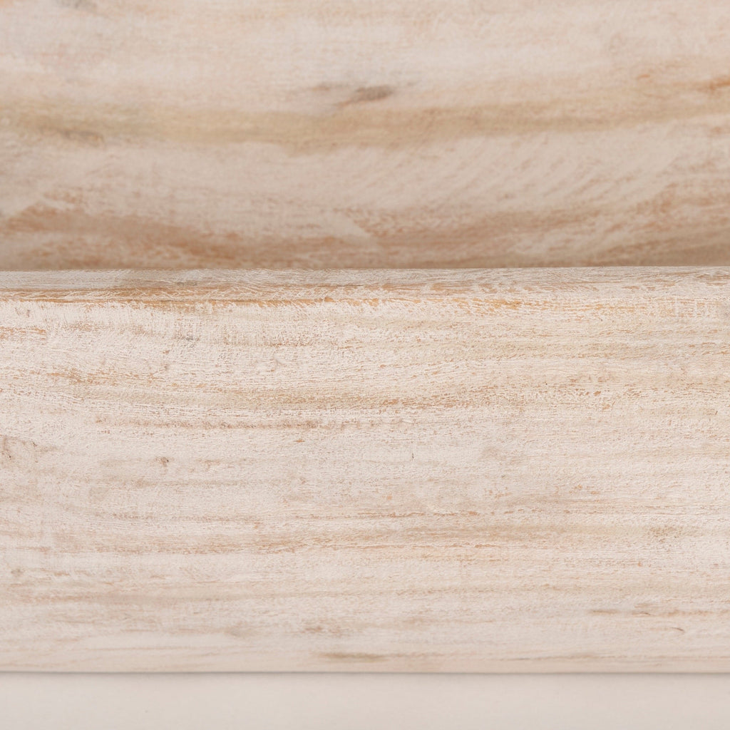 Bol rectangulaire extra large en bois recyclé noir-brun Athena - 26,0L x 10,0l x 7,0H