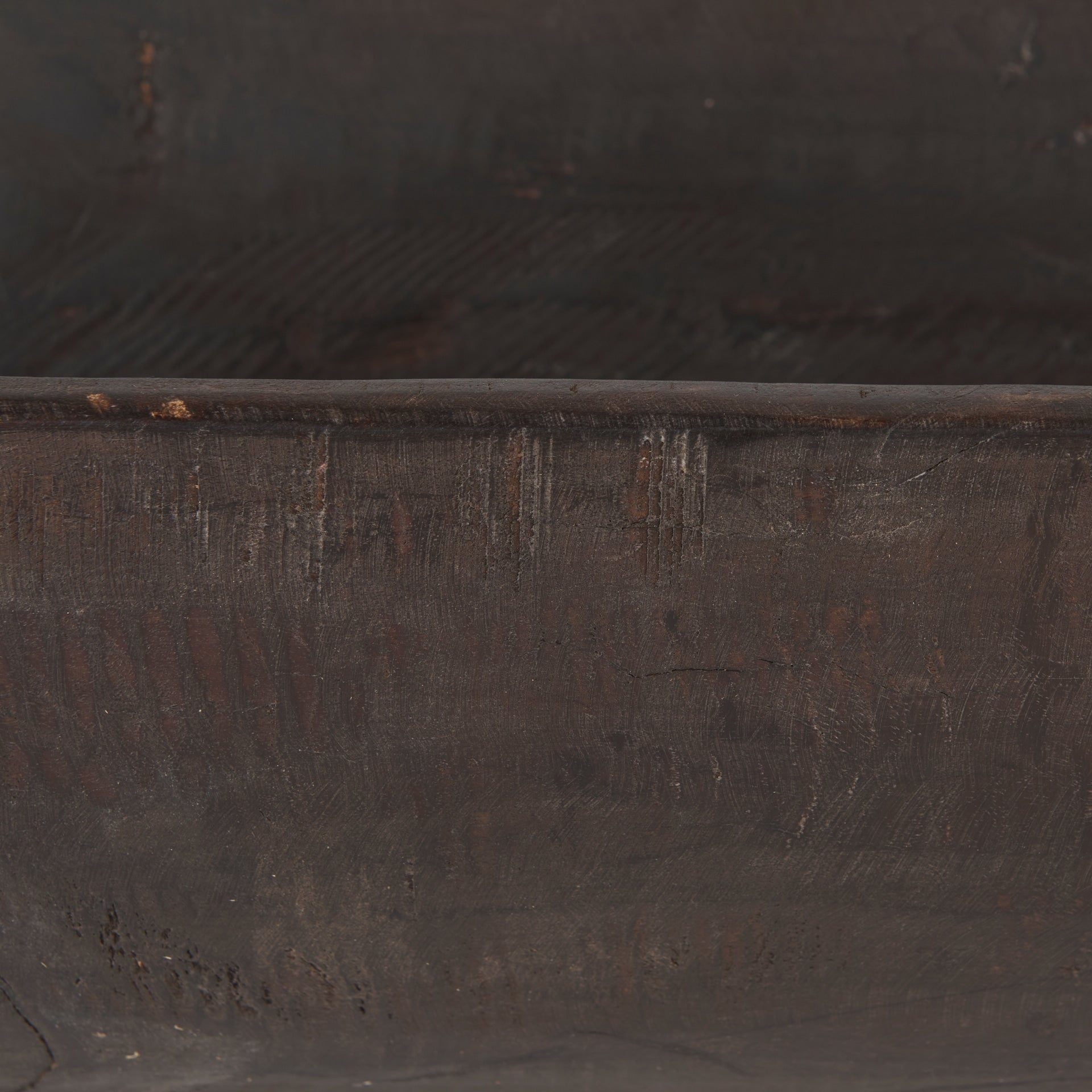 Bol rectangulaire extra large en bois recyclé noir-brun Athena - 26,0L x 10,0l x 7,0H