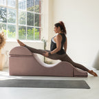 Chaise longue convertible Avana Kami / Yoga et massage - Pouf 2-en-1 avec chaise de salon de yoga escamotable, microvelours - N/A