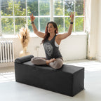 Chaise longue convertible Avana Kami / Yoga et massage - Pouf 2-en-1 avec chaise de salon de yoga escamotable, microvelours - N/A