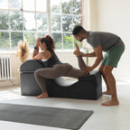 Chaise longue convertible Avana Kami / Yoga et massage - Pouf 2-en-1 avec chaise de salon de yoga escamotable, microvelours - N/A