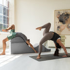 Chaise longue convertible Avana Kami / Yoga et massage - Pouf 2-en-1 avec chaise de salon de yoga escamotable, microvelours - N/A