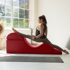 Chaise longue convertible Avana Kami / Yoga et massage - Pouf 2-en-1 avec chaise de salon de yoga escamotable, microvelours - N/A