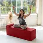 Chaise longue convertible Avana Kami / Yoga et massage - Pouf 2-en-1 avec chaise de salon de yoga escamotable, microvelours - N/A