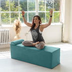 Chaise longue convertible Avana Kami / Yoga et massage - Pouf 2-en-1 avec chaise de salon de yoga escamotable, microvelours - N/A