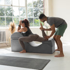 Chaise longue convertible Avana Kami / Yoga et massage - Pouf 2-en-1 avec chaise de salon de yoga escamotable, microvelours - N/A