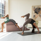 Chaise longue convertible Avana Kami / Yoga et massage - Pouf 2-en-1 avec chaise de salon de yoga escamotable, microvelours - N/A