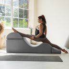 Chaise longue convertible Avana Kami / Yoga et massage - Pouf 2-en-1 avec chaise de salon de yoga escamotable, microvelours - N/A