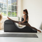 Chaise longue convertible Avana Kami / Yoga et massage - Pouf 2-en-1 avec chaise de salon de yoga escamotable, microvelours - N/A
