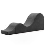Chaise longue convertible Avana Kami / Yoga et massage - Pouf 2-en-1 avec chaise de salon de yoga escamotable, microvelours - N/A