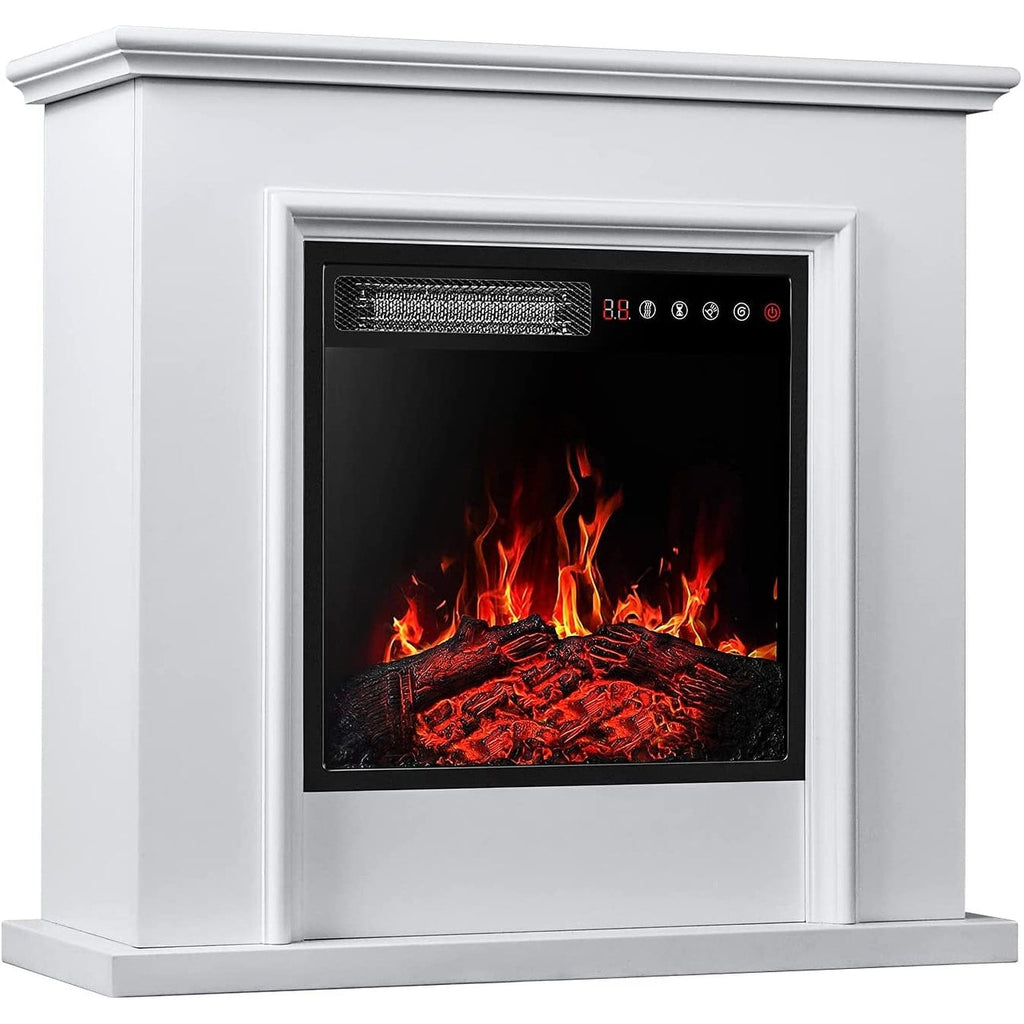 BOSSIN Cheminée électrique 43 pouces avec manteau, insert de cheminée électrique 23 pouces, meuble TV indépendant avec foyer en bois