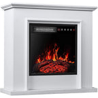 BOSSIN Cheminée électrique 43 pouces avec manteau, insert de cheminée électrique 23 pouces, meuble TV indépendant avec foyer en bois