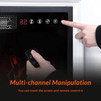 BOSSIN Cheminée électrique 43 pouces avec manteau, insert de cheminée électrique 23 pouces, meuble TV indépendant avec foyer en bois