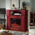 BOSSIN Cheminée électrique 43 pouces avec manteau, insert de cheminée électrique 23 pouces, meuble TV indépendant avec foyer en bois