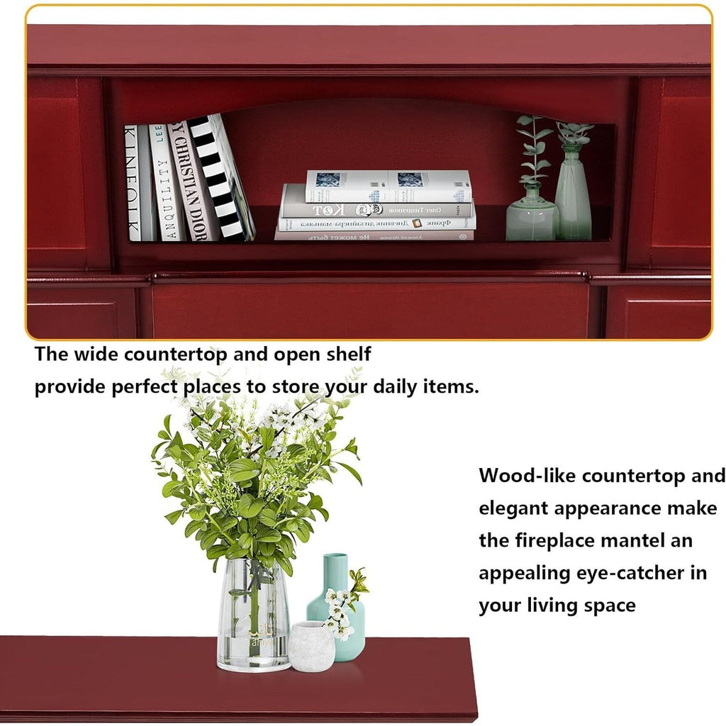 BOSSIN Cheminée électrique 43 pouces avec manteau, insert de cheminée électrique 23 pouces, meuble TV indépendant avec foyer en bois