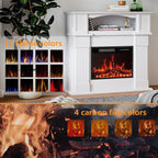 BOSSIN Cheminée électrique 43 pouces avec manteau, insert de cheminée électrique 23 pouces, meuble TV indépendant avec foyer en bois