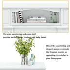 BOSSIN Cheminée électrique 43 pouces avec manteau, insert de cheminée électrique 23 pouces, meuble TV indépendant avec foyer en bois