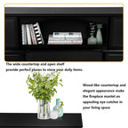 BOSSIN Cheminée électrique 43 pouces avec manteau, insert de cheminée électrique 23 pouces, meuble TV indépendant avec foyer en bois