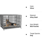 Cage pour chien BOSSIN 48/38 pouces, robuste et indestructible, cage à chien anti-fuite avec roues verrouillables