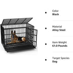 Cage pour chien BOSSIN 48/38 pouces, robuste et indestructible, cage à chien anti-fuite avec roues verrouillables
