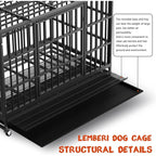 Cage pour chien BOSSIN 48/38 pouces, robuste et indestructible, cage à chien anti-fuite avec roues verrouillables