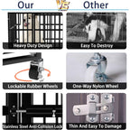 Cage pour chien BOSSIN 48/38 pouces, robuste et indestructible, cage à chien anti-fuite avec roues verrouillables