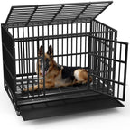 Cage pour chien BOSSIN 48/38 pouces, robuste et indestructible, cage à chien anti-fuite avec roues verrouillables