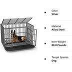 Cage pour chien BOSSIN 48/38 pouces, robuste et indestructible, cage à chien anti-fuite avec roues verrouillables