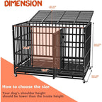 Cage pour chien BOSSIN 48/38 pouces, robuste et indestructible, cage à chien anti-fuite avec roues verrouillables