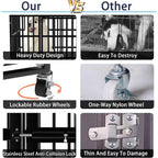 Cage pour chien BOSSIN 48/38 pouces, robuste et indestructible, cage à chien anti-fuite avec roues verrouillables