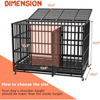 Cage pour chien BOSSIN 48/38 pouces, robuste et indestructible, cage à chien anti-fuite avec roues verrouillables