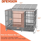 Cage pour chien BOSSIN 48/38 pouces, robuste et indestructible, cage à chien anti-fuite avec roues verrouillables