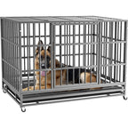 Cage pour chien BOSSIN 48/38 pouces, robuste et indestructible, cage à chien anti-fuite avec roues verrouillables