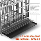 Cage pour chien BOSSIN 48/38 pouces, robuste et indestructible, cage à chien anti-fuite avec roues verrouillables