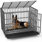 Cage pour chien BOSSIN 48/38 pouces, robuste et indestructible, cage à chien anti-fuite avec roues verrouillables