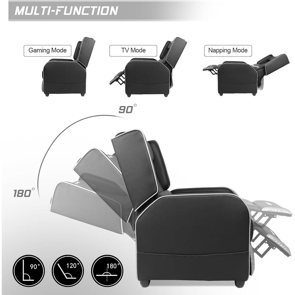 Fauteuil inclinable ergonomique BOSSIN en cuir PU pour le jeu, une place, pour le salon
