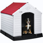 BOSSIN Cabane pour chien en plastique pour chiens de petite à grande taille, abri pour chiot isolé pour intérieur et extérieur avec sol surélevé